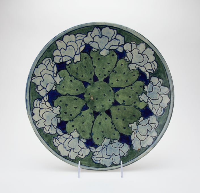 Plate with Prickly Pear Cactus Design