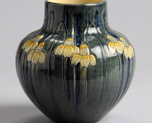 Marie de Hoa LeBlanc, artist, Black-eyed Susan vase, c. 1909