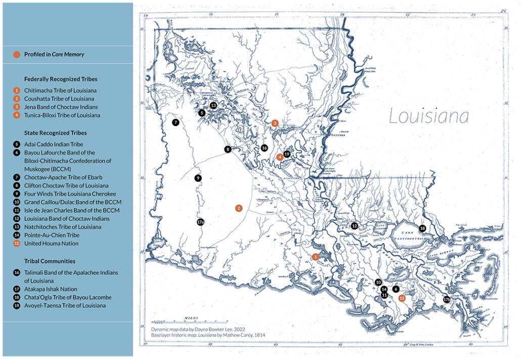 Map of Native America Tribes in Louisiana
